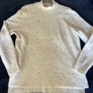 LOFT Cream Speckled Turtleneck Sweater